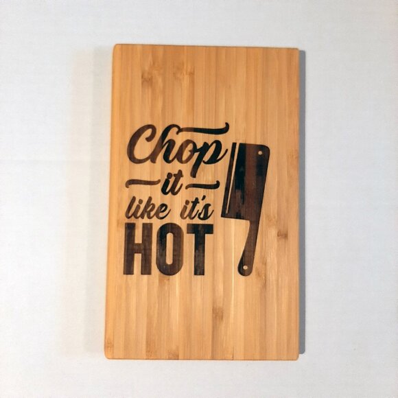 New engraved Cutting Board 9.5 X 6 in Organic Bamboo Wood Chop it like it's hot - Picture 9 of 9
